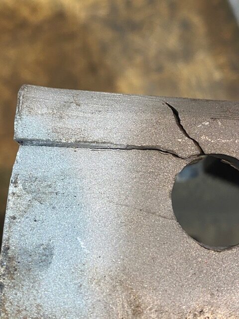 Rear engine mount crack