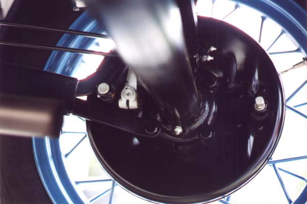 The brake actuating shafts and adjusters were Cadmium plated all years. The emergency brake actuating levers were commonly (but not always) cadmium plated during 1930-31.